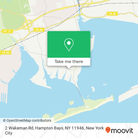 Mapa de 2 Wakeman Rd, Hampton Bays, NY 11946