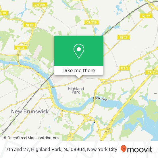 Mapa de 7th and 27, Highland Park, NJ 08904