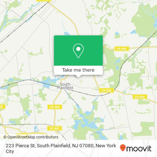 Mapa de 223 Pierce St, South Plainfield, NJ 07080