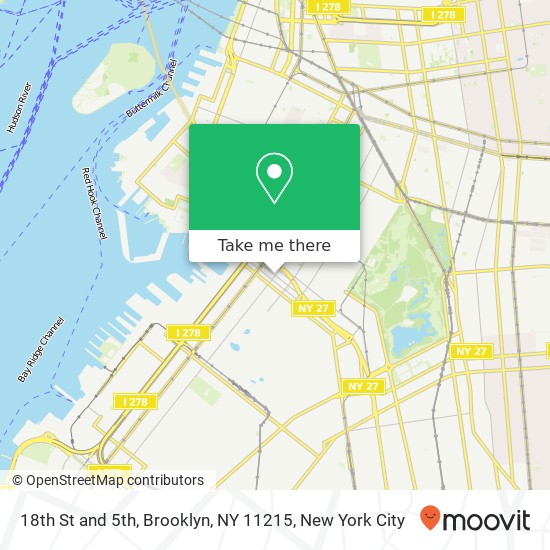 Mapa de 18th St and 5th, Brooklyn, NY 11215