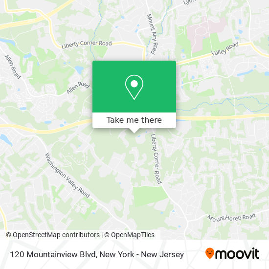 Mapa de 120 Mountainview Blvd, Basking Ridge, NJ 07920
