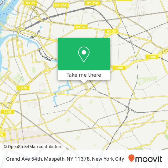 Mapa de Grand Ave 54th, Maspeth, NY 11378