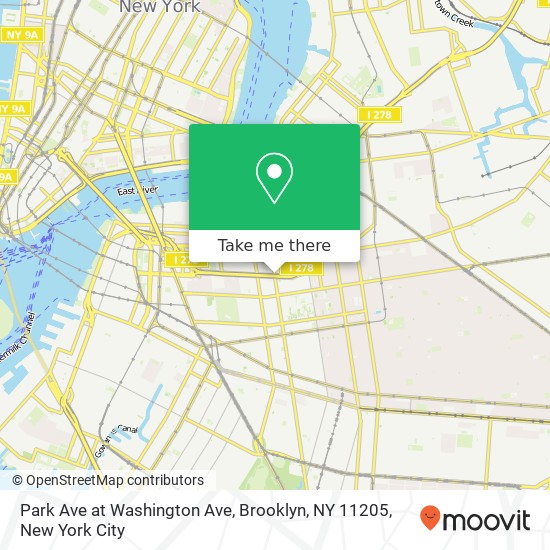 Mapa de Park Ave at Washington Ave, Brooklyn, NY 11205