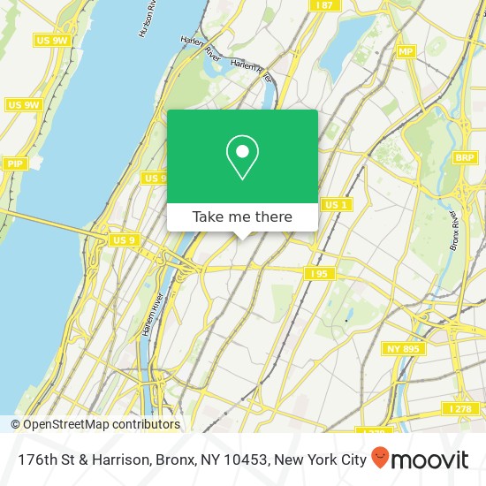 Mapa de 176th St & Harrison, Bronx, NY 10453