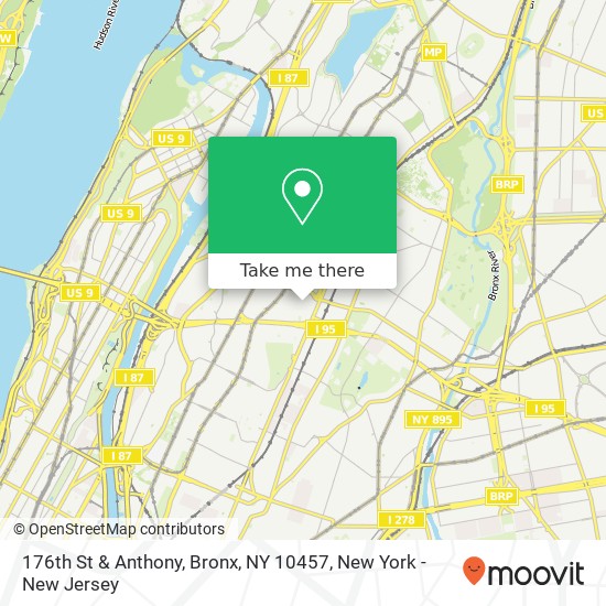 Mapa de 176th St & Anthony, Bronx, NY 10457
