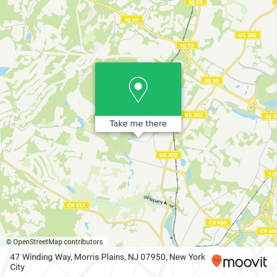 47 Winding Way, Morris Plains, NJ 07950 map