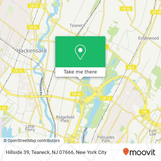 Mapa de Hillside 39, Teaneck, NJ 07666