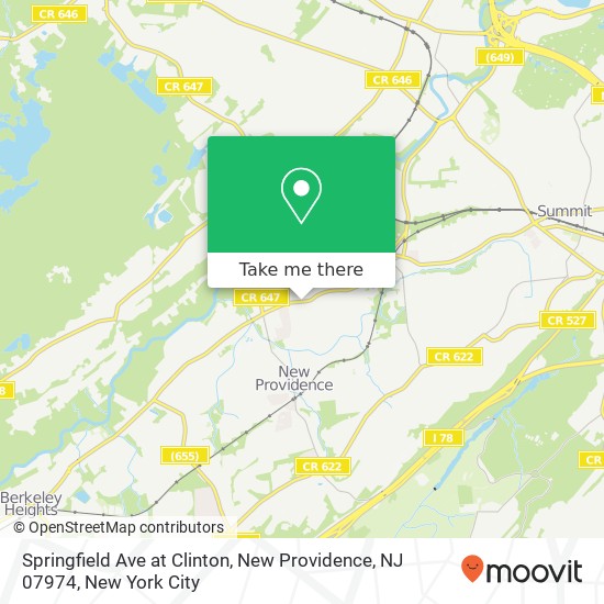Springfield Ave at Clinton, New Providence, NJ 07974 map
