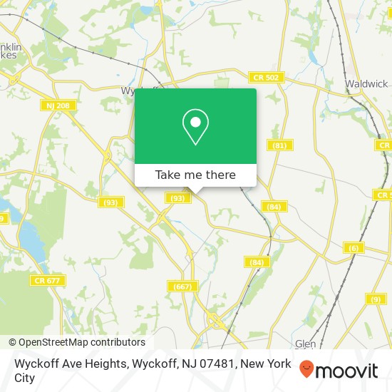 Mapa de Wyckoff Ave Heights, Wyckoff, NJ 07481