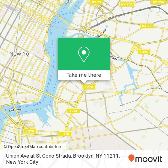 Mapa de Union Ave at St Cono Strada, Brooklyn, NY 11211