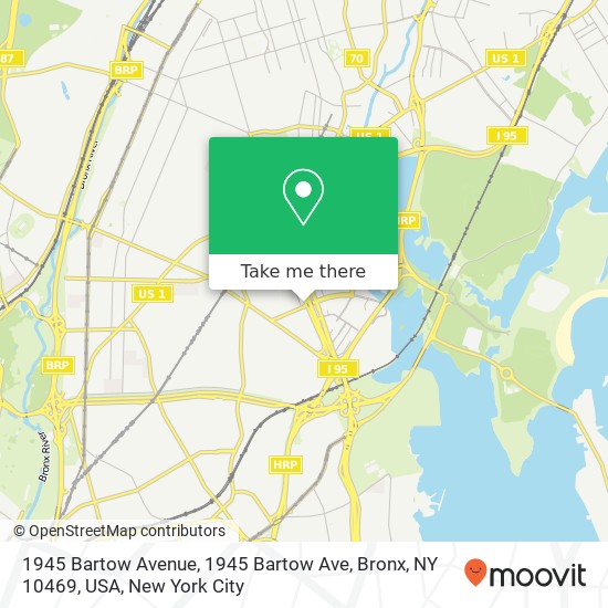 Mapa de 1945 Bartow Avenue, 1945 Bartow Ave, Bronx, NY 10469, USA