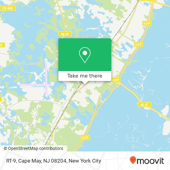 Mapa de RT-9, Cape May, NJ 08204