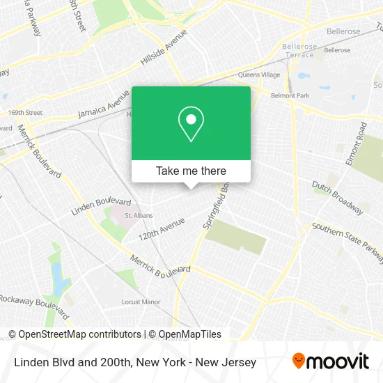 Linden Blvd and 200th map