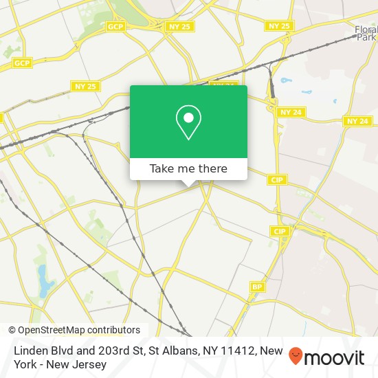 Mapa de Linden Blvd and 203rd St, St Albans, NY 11412