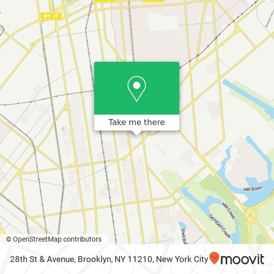 Mapa de 28th St & Avenue, Brooklyn, NY 11210