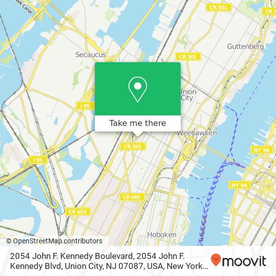 2054 John F. Kennedy Boulevard, 2054 John F. Kennedy Blvd, Union City, NJ 07087, USA map