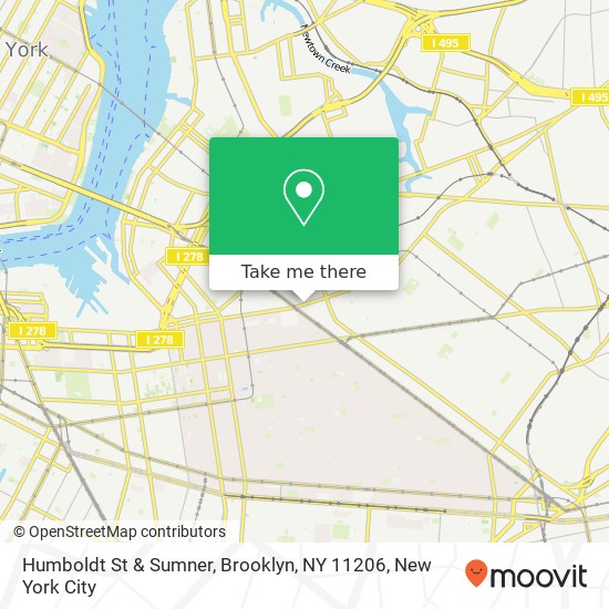 Mapa de Humboldt St & Sumner, Brooklyn, NY 11206