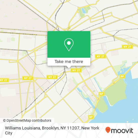 Mapa de Williams Louisiana, Brooklyn, NY 11207