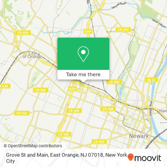 Grove St and Main, East Orange, NJ 07018 map