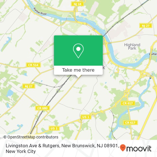 Livingston Ave & Rutgers, New Brunswick, NJ 08901 map