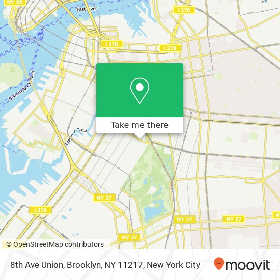 Mapa de 8th Ave Union, Brooklyn, NY 11217