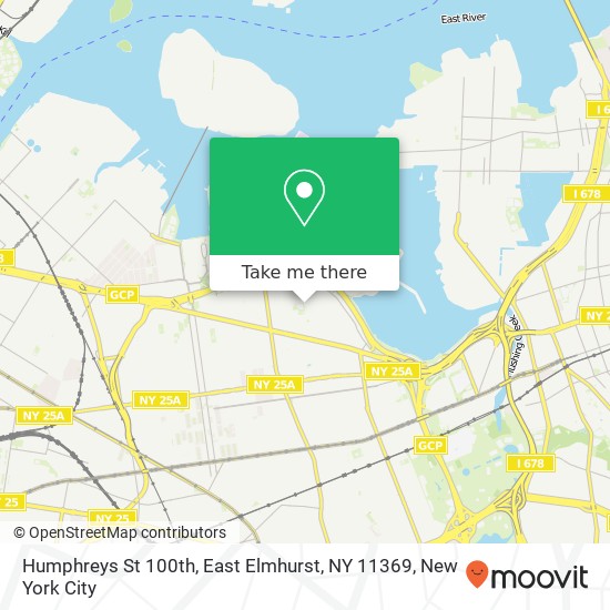 Mapa de Humphreys St 100th, East Elmhurst, NY 11369