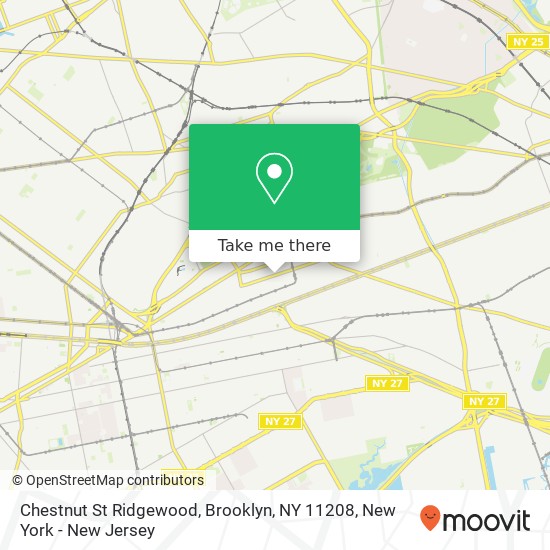 Mapa de Chestnut St Ridgewood, Brooklyn, NY 11208