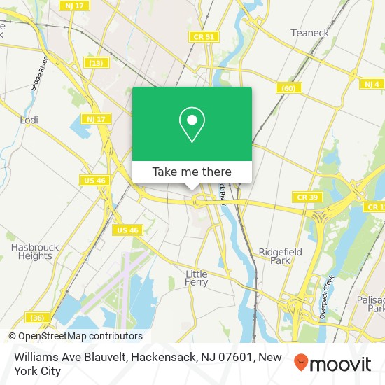 Williams Ave Blauvelt, Hackensack, NJ 07601 map