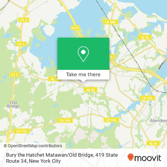 Bury the Hatchet Matawan / Old Bridge, 419 State Route 34 map