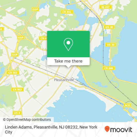 Mapa de Linden Adams, Pleasantville, NJ 08232