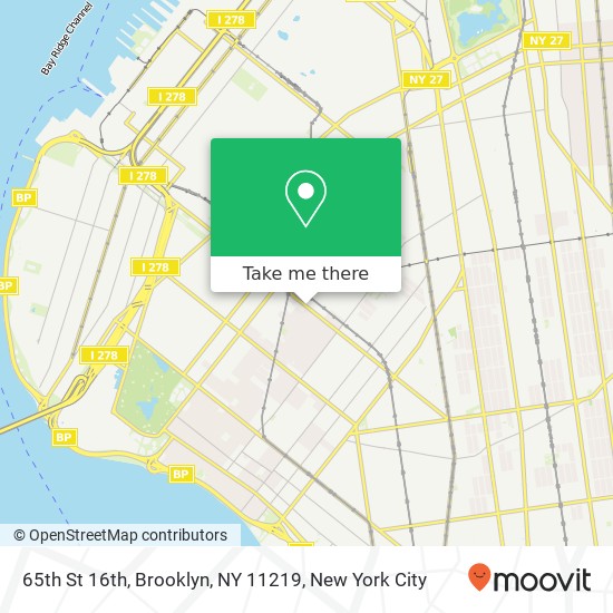 65th St 16th, Brooklyn, NY 11219 map