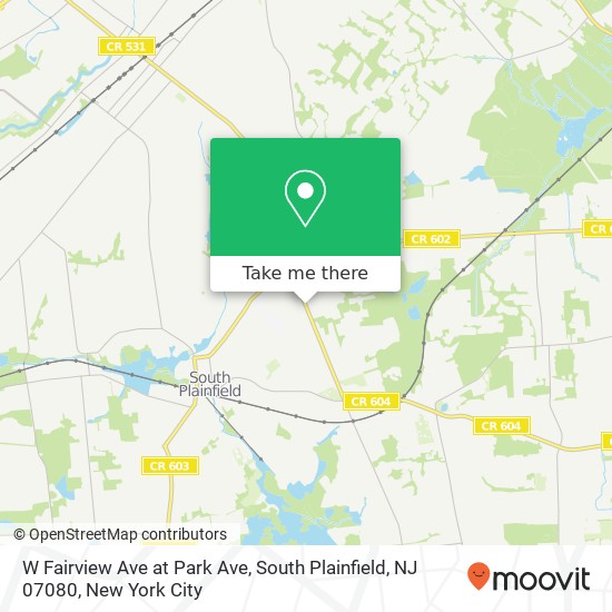 Mapa de W Fairview Ave at Park Ave, South Plainfield, NJ 07080