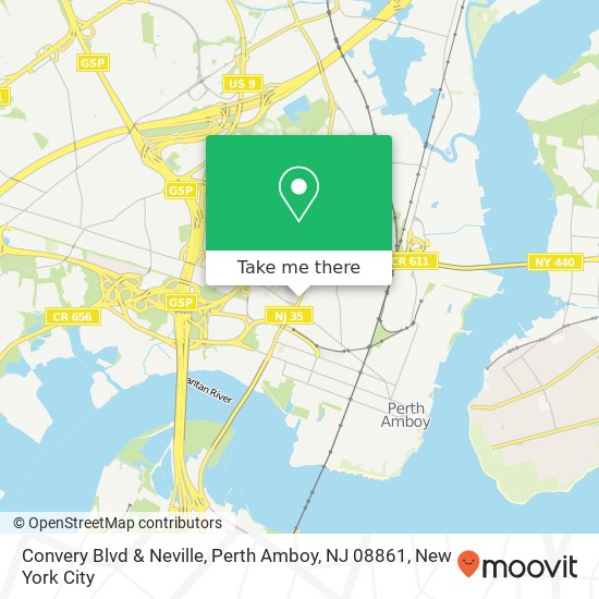Mapa de Convery Blvd & Neville, Perth Amboy, NJ 08861