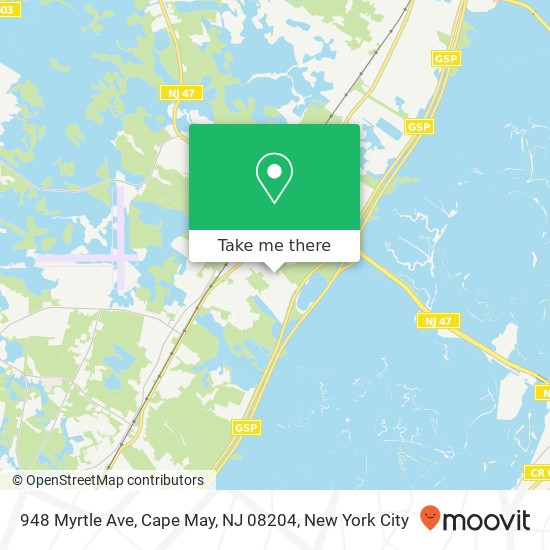 Mapa de 948 Myrtle Ave, Cape May, NJ 08204