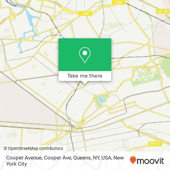 Mapa de Cooper Avenue, Cooper Ave, Queens, NY, USA