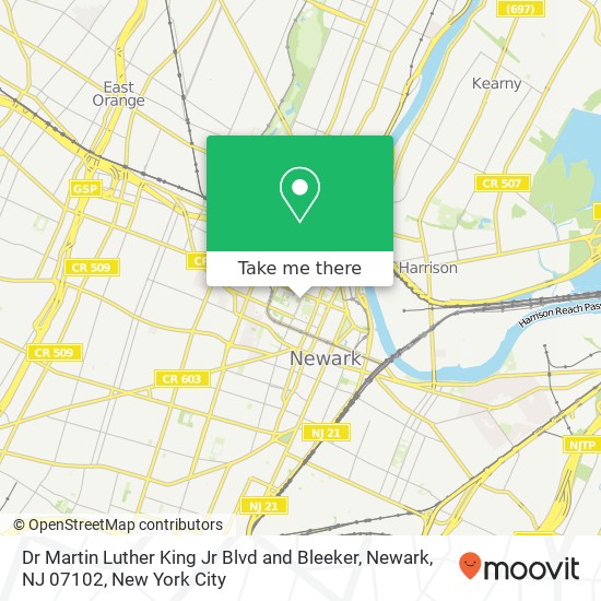 Mapa de Dr Martin Luther King Jr Blvd and Bleeker, Newark, NJ 07102
