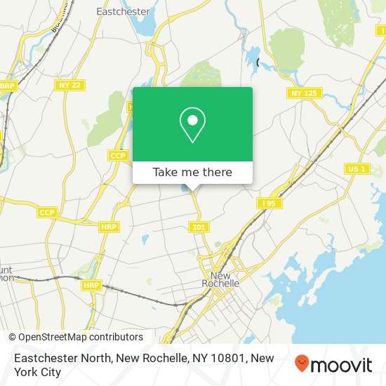 Mapa de Eastchester North, New Rochelle, NY 10801