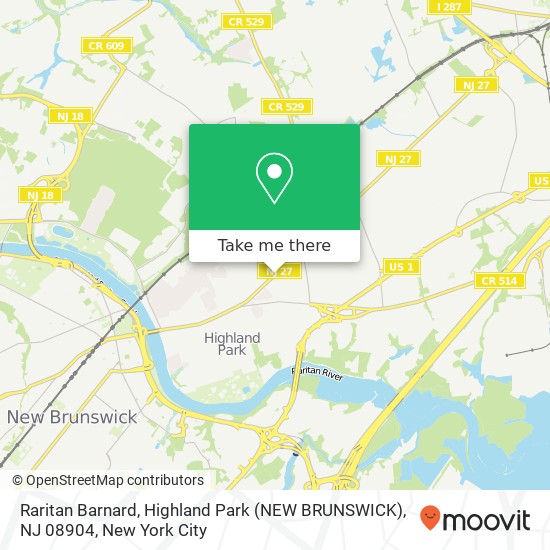 Raritan Barnard, Highland Park (NEW BRUNSWICK), NJ 08904 map