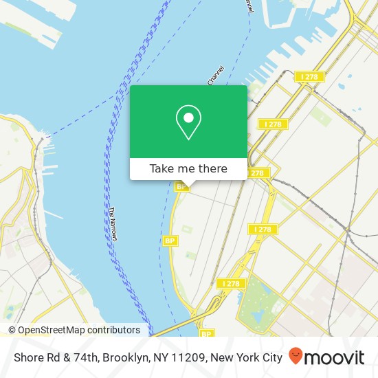 Mapa de Shore Rd & 74th, Brooklyn, NY 11209