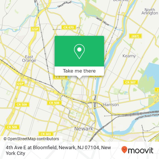 4th Ave E at Bloomfield, Newark, NJ 07104 map