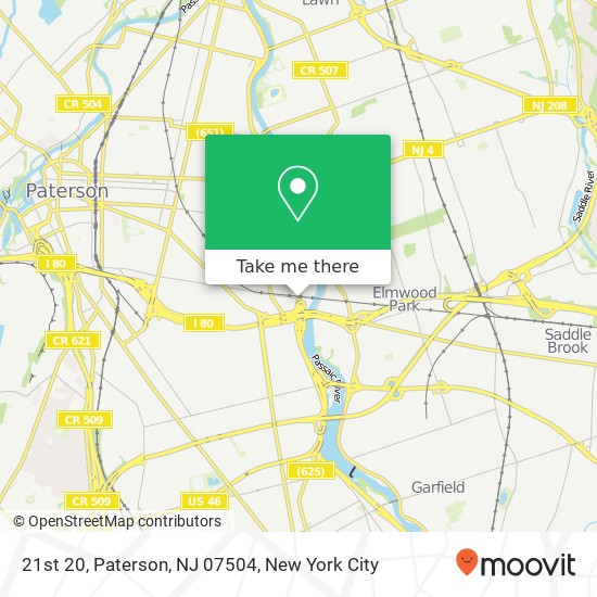 Mapa de 21st 20, Paterson, NJ 07504