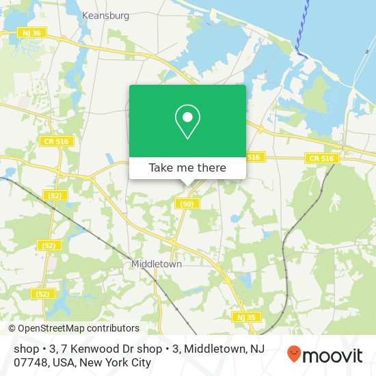 Mapa de shop  •  3, 7 Kenwood Dr shop  •  3, Middletown, NJ 07748, USA