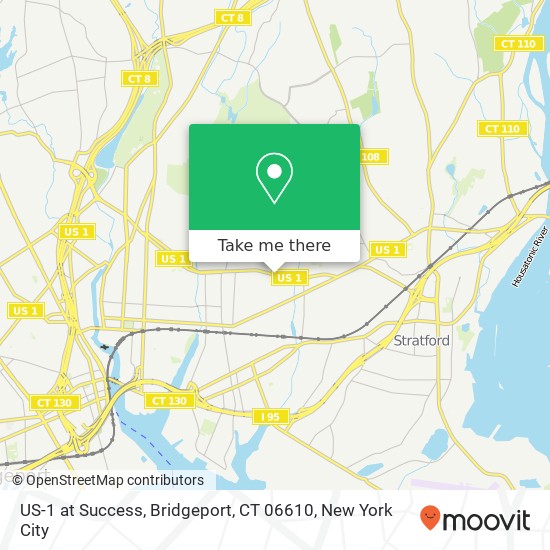 US-1 at Success, Bridgeport, CT 06610 map