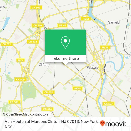 Mapa de Van Houten at Marconi, Clifton, NJ 07013