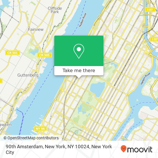 90th Amsterdam, New York, NY 10024 map