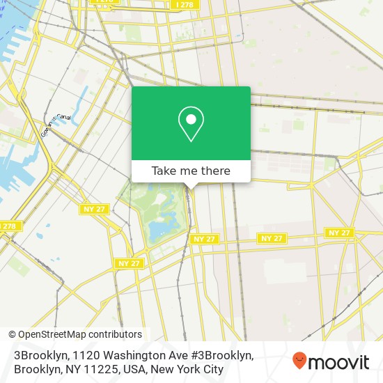 Mapa de 3Brooklyn, 1120 Washington Ave #3Brooklyn, Brooklyn, NY 11225, USA