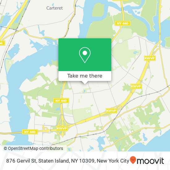 Mapa de 876 Gervil St, Staten Island, NY 10309