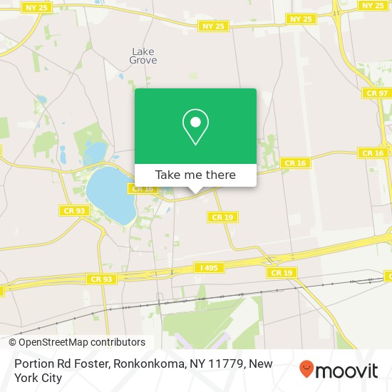 Mapa de Portion Rd Foster, Ronkonkoma, NY 11779