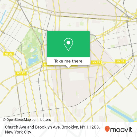 Mapa de Church Ave and Brooklyn Ave, Brooklyn, NY 11203