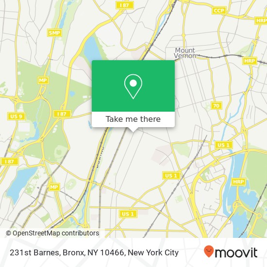 Mapa de 231st Barnes, Bronx, NY 10466